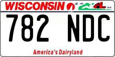 WI license plate 782NDC