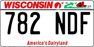 WI license plate 782NDF