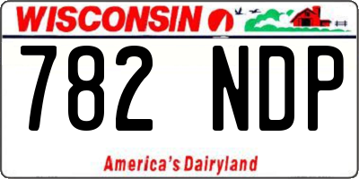 WI license plate 782NDP