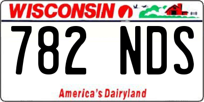 WI license plate 782NDS
