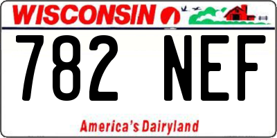 WI license plate 782NEF