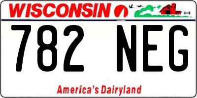 WI license plate 782NEG