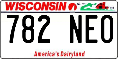 WI license plate 782NEO