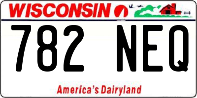 WI license plate 782NEQ