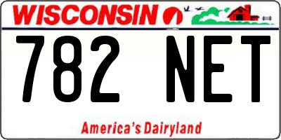 WI license plate 782NET