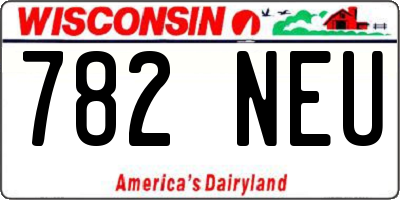 WI license plate 782NEU