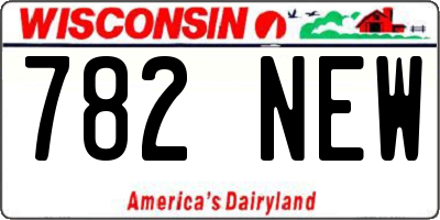 WI license plate 782NEW