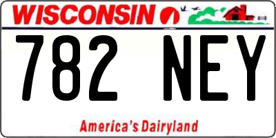 WI license plate 782NEY