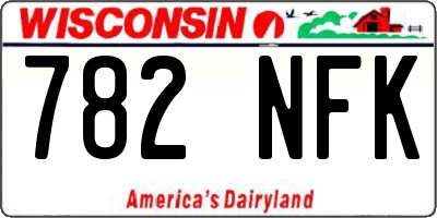 WI license plate 782NFK
