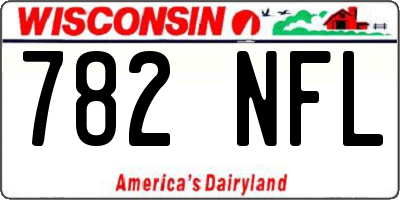 WI license plate 782NFL