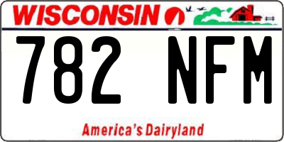WI license plate 782NFM