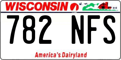 WI license plate 782NFS
