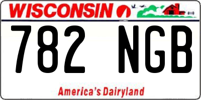 WI license plate 782NGB