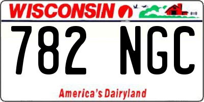 WI license plate 782NGC