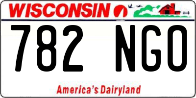 WI license plate 782NGO