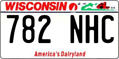 WI license plate 782NHC