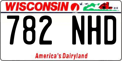 WI license plate 782NHD