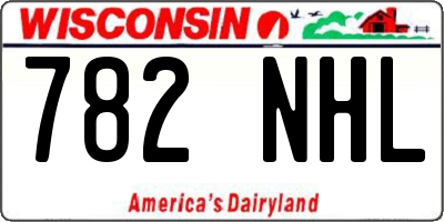 WI license plate 782NHL