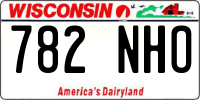 WI license plate 782NHO