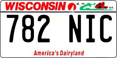 WI license plate 782NIC