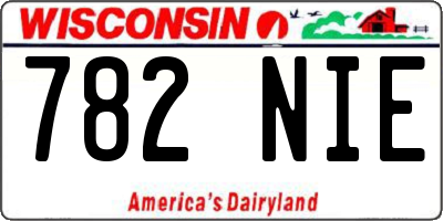 WI license plate 782NIE