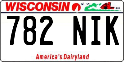 WI license plate 782NIK