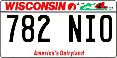 WI license plate 782NIO