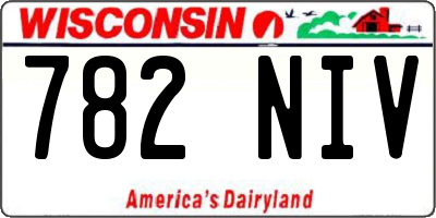 WI license plate 782NIV
