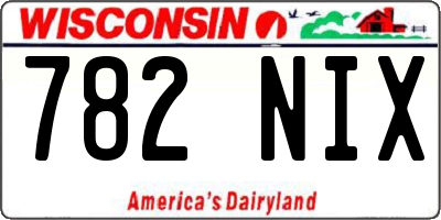 WI license plate 782NIX