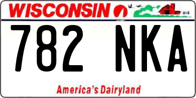 WI license plate 782NKA