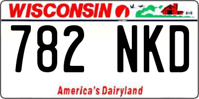 WI license plate 782NKD