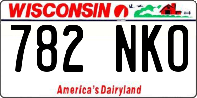 WI license plate 782NKO