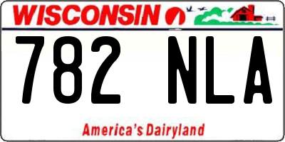 WI license plate 782NLA