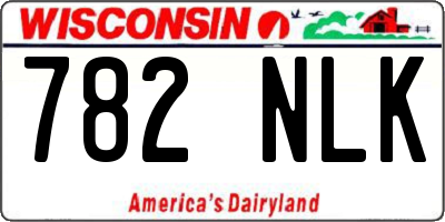 WI license plate 782NLK