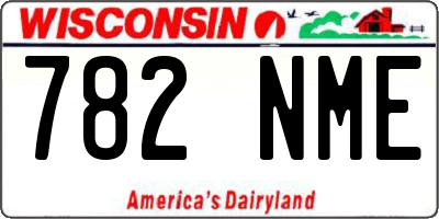 WI license plate 782NME