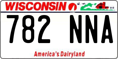 WI license plate 782NNA