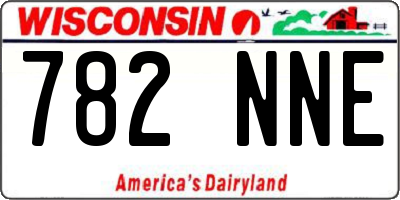 WI license plate 782NNE