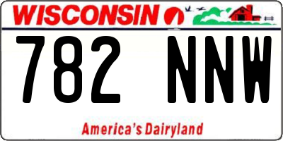WI license plate 782NNW