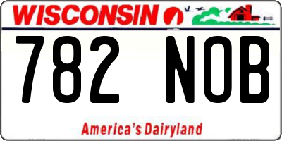 WI license plate 782NOB
