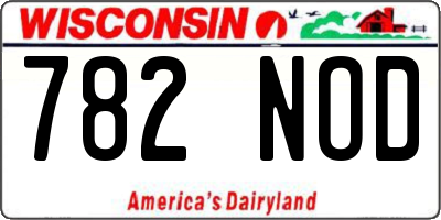 WI license plate 782NOD