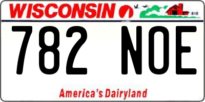 WI license plate 782NOE