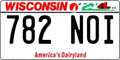 WI license plate 782NOI