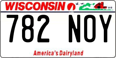 WI license plate 782NOY