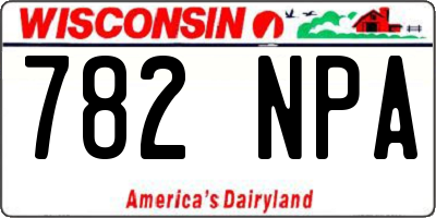 WI license plate 782NPA