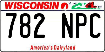 WI license plate 782NPC