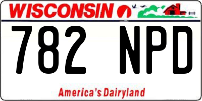WI license plate 782NPD