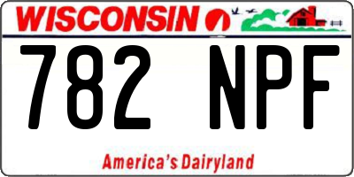 WI license plate 782NPF