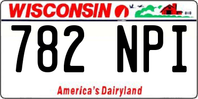 WI license plate 782NPI