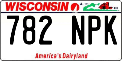 WI license plate 782NPK