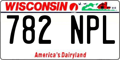 WI license plate 782NPL